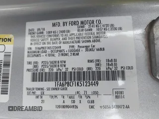 2019 Ford Mustang GT with VIN 1FA6P8CF1K5123449, listed as a IAAI auction lot 41916106 with Not provided miles and . Bid and sale history available at DreamBid. Image 9.