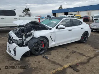 2019 Genesis G70 Advanced with VIN KMTG34LE7KU027441, listed as a Copart auction lot 46877775 with 87,807 mi miles and Clean Title. Bid and sale history available at carsss.com. Image 1.