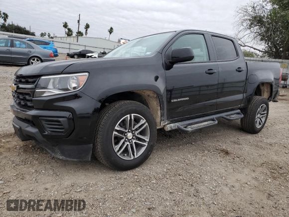 2021 Chevrolet Colorado 2WD Work Truck with VIN 1GCGSBEN3M1119864, listed as a Copart auction lot 87902535 with 56,005 mi miles and Salvage title. Bid and sale history available at DreamBid. Image 1.