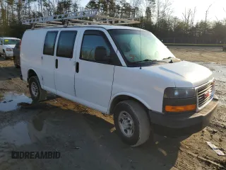 2017 GMC Savana Cargo Van with VIN 1GTW7AFF2H1911430, listed as a Copart auction lot 43959125 with 82,379 mi miles and Salvage Title. Bid and sale history available at carsss.com. Image 4.
