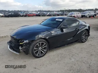 2021 Toyota GR Supra 2.0 with VIN WZ1DB2C02MW045335, listed as a Copart auction lot 44009215 with 37,882 mi miles and Salvage Title. Bid and sale history available at carsss.com. Image 1.