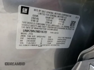 2021 Buick Envision Avenir with VIN LRBFZSR47MD196789, listed as a Copart auction lot 48787165 with 20,551 mi miles and Salvage Title. Bid and sale history available at carsss.com. Image 13.
