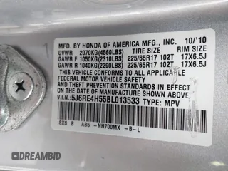 2011 Honda CR-V EX с VIN 5J6RE4H55BL013533, выставлен на аукционе IAAI как лот 42369971 с пробегом 152 431 миль миль и . История ставок и продаж доступна на DreamBid. Изображение 9.