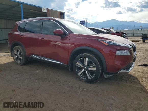 2021 Nissan Rogue Platinum with VIN JN8AT3DDXMW310514, listed as a Copart auction lot 69045054 with 73,225 mi miles and Salvage Title. Bid and sale history available at DreamBid. Image 4.