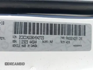 2019 Chrysler 300 S with VIN 2C3CCAGG8KH542723, listed as a IAAI auction lot 41214612 with Not provided miles and . Bid and sale history available at DreamBid. Image 9.