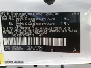 2014 Toyota Sienna LE with VIN 5TDJK3DC5ES090576, listed as a Copart auction lot 46333725 with 201,860 mi miles and Clean Title. Bid and sale history available at DreamBid. Image 13.