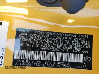 2018 Lexus RC 350 z VIN JTHHZ5BC2J5018242, wystawiony jako Copart lot #45480795 z przebiegiem 189 256 mil mil oraz Szkody całkowita. Historia ofert i sprzedaży dostępna na DreamBid. Obrazek 12.