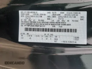 2024 Ford F-250 XL with VIN 1FTBF2AA1REF32111, listed as a Copart auction lot 45367575 with 1,192 mi miles and Salvage title. Bid and sale history available at DreamBid. Image 12.