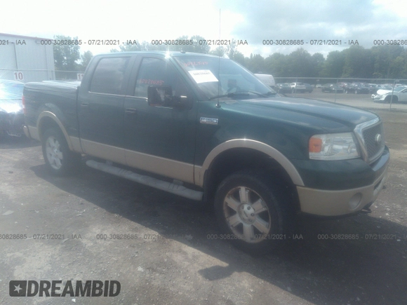 2008 Ford F-150 XLT with VIN 1FTPW14568FA83628, listed as a IAAI auction lot 30828685 with 120,920 mi miles and . Bid and sale history available at DreamBid. Image 1.
