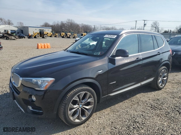 2015 BMW X3 xDrive28i with VIN 5UXWX9C58F0D46258, listed as a Copart auction lot 47935455 with 157,204 mi miles and Clean Title. Bid and sale history available at carsss.com. Image 1.