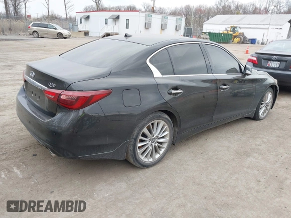 2021 Infiniti Q50 Luxe with VIN JN1EV7BR7MM752310, listed as a IAAI auction lot 41883293 with 20,268 mi miles and . Bid and sale history available at carsss.com. Image 4.