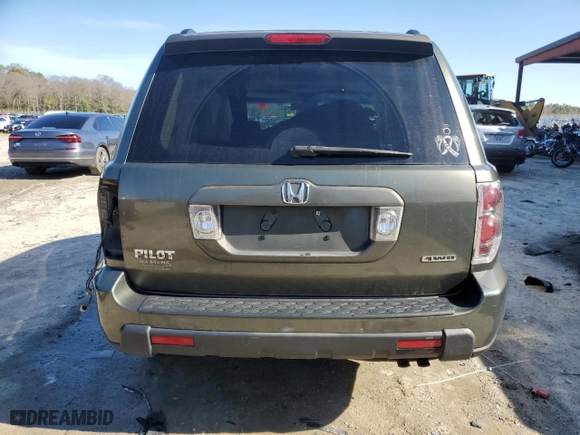 2006 Honda Pilot EX-L with VIN 5FNYF18586B010101, listed as a Copart auction lot 48208665 with 0 mi miles and Salvage Title. Bid and sale history available at carsss.com. Image 6.