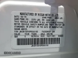 2015 Infiniti Q50 Sport with VIN JN1BV7AP4FM344160, listed as a Copart auction lot 61480985 with 99,666 mi miles and Salvage title. Bid and sale history available at DreamBid. Image 12.