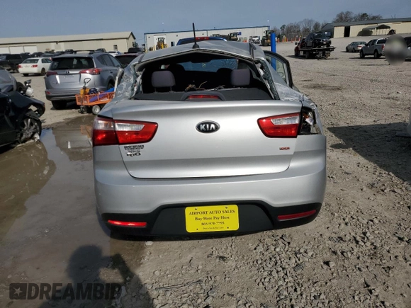 2015 Kia Rio LX with VIN KNADM4A3XF6506587, listed as a Copart auction lot 49625725 with 142,105 mi miles and Salvage Title. Bid and sale history available at carsss.com. Image 6.