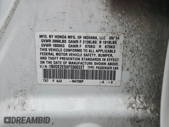 2015 Acura ILX Premium z VIN 19VDE2E5XFE000227, wystawiony jako Copart lot #74692064 z przebiegiem 97 643 mil mil oraz Szkoda całkowita • Salvage title. Historia ofert i sprzedaży dostępna na DreamBid. Obrazek 12.