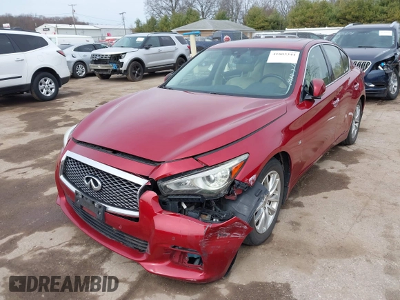 2014 Infiniti Q50 Sport with VIN JN1BV7AR4EM702549, listed as a IAAI auction lot 41803344 with 197,187 mi miles and . Bid and sale history available at carsss.com. Image 17.