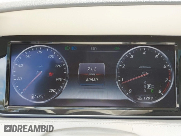 2015 Mercedes-Benz S-Class S 550 with VIN WDDUG8CB7FA091561, listed as a IAAI auction lot 41452399 with 60,530 mi miles. Bid and sale history available at carsss.com. Image 7.