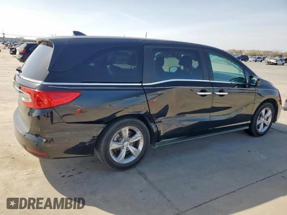 2018 Honda Odyssey EX-L with VIN 5FNRL6H76JB054750, listed as a Copart auction lot 49651795 with 55,451 mi miles and Salvage Title. Bid and sale history available at carsss.com. Image 3.