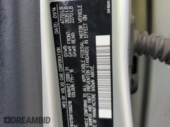 2015 Volvo S60 T5 Premier с VIN YV1612TBXF1306216, выставлен на аукционе Copart как лот 56515815 с пробегом 126 378 миль миль и Списание • Salvage title. История ставок и продаж доступна на DreamBid. Изображение 12.