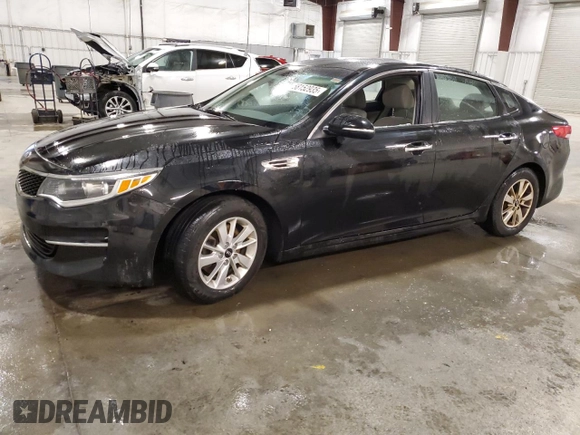 2018 Kia Optima LX with VIN 5XXGT4L3XJG245147, listed as a Copart auction lot 58152935 with 106,363 mi miles and Salvage title. Bid and sale history available at DreamBid. Image 1.