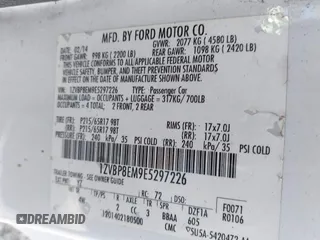 2014 Ford Mustang V6 with VIN 1ZVBP8EM9E5297226, listed as a IAAI auction lot 41627327 with 141,750 mi miles. Bid and sale history available at carsss.com. Image 9.