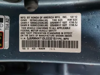 2013 Honda CR-V EX-L with VIN 5J6RM4H71DL033219, listed as a Copart auction lot 52602545 with 120,312 mi miles and Salvage Title. Bid and sale history available at carsss.com. Image 13.