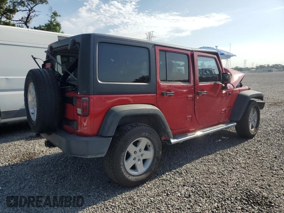 2013 Jeep Wrangler Unlimited Sport z VIN 1C4BJWDG1DL694556, wystawiony jako Copart lot #58730525 z przebiegiem Nie podano mil oraz Szkoda całkowita • Salvage title. Historia ofert i sprzedaży dostępna na DreamBid. Obrazek 3.