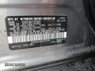 2019 Mitsubishi Outlander ES z VIN JA4AR3AU0KU030344, wystawiony jako Copart lot #56364925 z przebiegiem 20 360 mil mil oraz Szkoda całkowita • Salvage title. Historia ofert i sprzedaży dostępna na DreamBid. Obrazek 13.