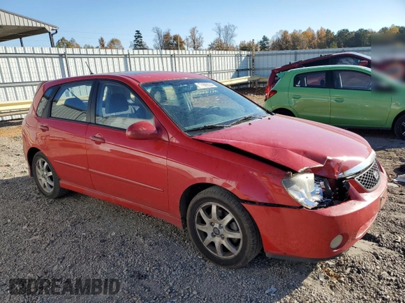 2005 Kia Spectra with VIN KNAFE161455146328, listed as a Copart auction lot 77605534 with 110,605 mi miles and Salvage Title. Bid and sale history available at DreamBid. Image 4.
