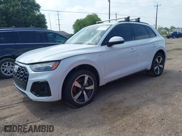 2023 Audi Q5 S line Premium Plus with VIN WA1EAAFY3P2111723, listed as a IAAI auction lot 42196076 with 33,426 mi miles and . Bid and sale history available at DreamBid. Image 2.