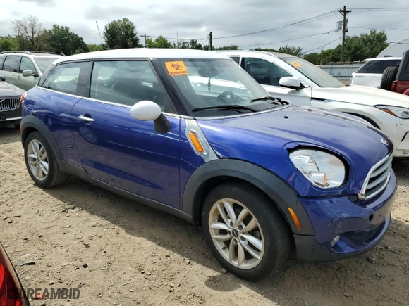 2013 MINI Cooper Paceman with VIN WMWSS1C55DWN94259, listed as a Copart auction lot 70662184 with 0 miles and Salvage Title. Bid and sale history available at carsss.com. Image 4.