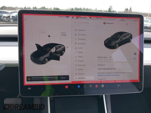 2018 Tesla Model 3 Long Range Battery with VIN 5YJ3E1EB9JF097118, listed as a IAAI auction lot 41619510 with 64,132 mi miles and . Bid and sale history available at DreamBid. Image 19.