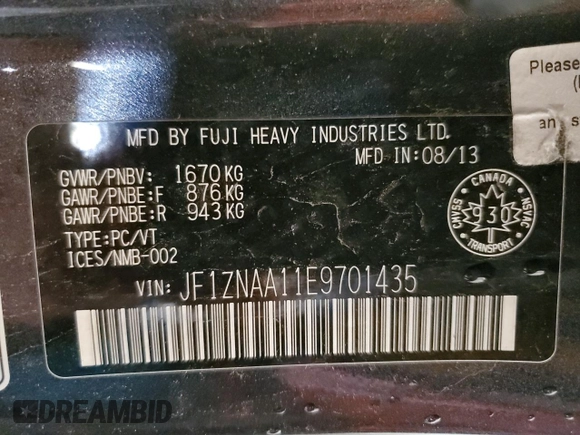 2014 Scion FR-S z VIN JF1ZNAA11E9701435, wystawiony jako Copart lot #72603834 z przebiegiem 127 940 mil mil oraz Szkoda całkowita • Salvage title. Historia ofert i sprzedaży dostępna na DreamBid. Obrazek 12.