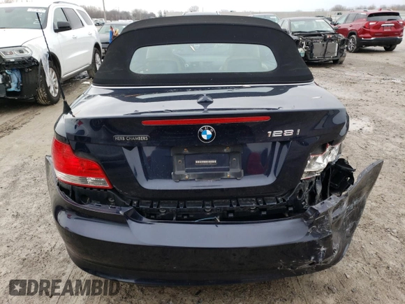 2008 BMW 1 Series 128i with VIN WBAUN13568VH79872, listed as a Copart auction lot 84215904 with 82,388 mi miles and Salvage title. Bid and sale history available at DreamBid. Image 6.