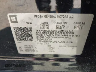 2019 Chevrolet Traverse LS with VIN 1GNERFKW1KJ310856, listed as a IAAI auction lot 41806247 with 88,501 mi miles. Bid and sale history available at carsss.com. Image 9.