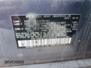 2015 Subaru Outback Premium with VIN 4S4BSACCXF3244319, listed as a Copart auction lot 53958195 with Not Provided miles and Salvage Title. Bid and sale history available at DreamBid. Image 12.