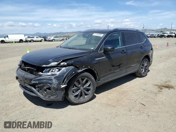 2022 Volkswagen Tiguan SE with VIN 3VV3B7AX2NM077616, listed as a Copart auction lot 57145995 with 53,495 mi miles and Salvage title. Bid and sale history available at DreamBid. Image 1.
