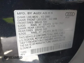 2017 Audi Q7 Premium Plus with VIN WA1LAAF72HD017790, listed as a IAAI auction lot 42624444 with 77,400 mi miles and . Bid and sale history available at DreamBid. Image 9.