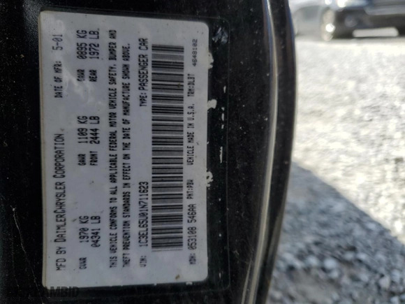 2001 Chrysler Sebring Limited with VIN 1C3EL65U01N711623, listed as a Copart auction lot 75607884 with 0 mi miles and Salvage Title. Bid and sale history available at carsss.com. Image 13.