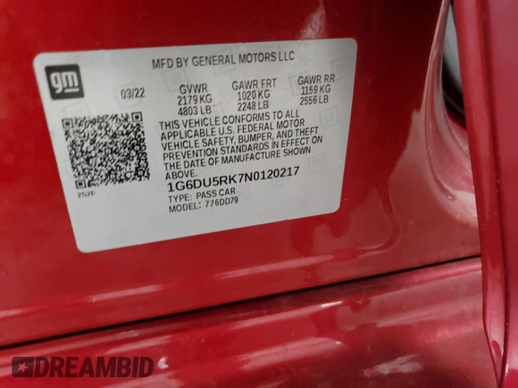2022 Cadillac CT5 Sport z VIN 1G6DU5RK7N0120217, wystawiony jako Copart lot #56294495 z przebiegiem Nie podano mil oraz Nie do naprawy • Non repairable. Historia ofert i sprzedaży dostępna na DreamBid. Obrazek 13.
