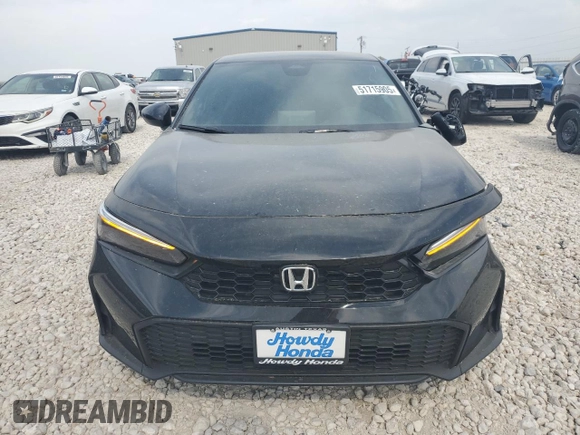 2025 Honda Civic Sport with VIN 2HGFE2F51SH570874, listed as a Copart auction lot 51715905 with 3,086 mi miles and Salvage title. Bid and sale history available at DreamBid. Image 5.