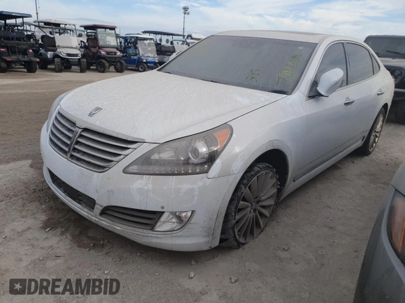 2014 Hyundai Equus Ultimate z VIN KMHGH4JH2EU090296, wystawiony jako Copart lot #74122484 z przebiegiem Nie podano mil oraz Szkoda całkowita • Salvage title. Historia ofert i sprzedaży dostępna na DreamBid. Obrazek 1.