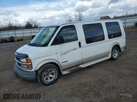 1999 Chevrolet Express with VIN 1GBFG15R2X1123701, listed as a Copart auction lot 53160905 with 185,995 mi miles and Clean Title. Bid and sale history available at carsss.com. Image 1.