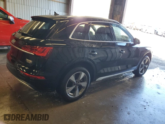 2023 Audi Q5 Premium Plus with VIN WA1BBAFY6P2047225, listed as a Copart auction lot 55093445 with 35,998 mi miles and Salvage title. Bid and sale history available at DreamBid. Image 3.