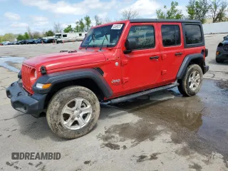 2019 Jeep Wrangler Unlimited Sport Altitude with VIN 1C4HJXDG8KW612589, listed as a Copart auction lot 53499375 with Not provided miles and Salvage title. Bid and sale history available at DreamBid. Image 1.