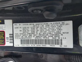 2008 Toyota Tacoma with VIN 5TELU42N68Z535153, listed as a IAAI auction lot 41973129 with 195,749 mi miles and . Bid and sale history available at DreamBid. Image 9.
