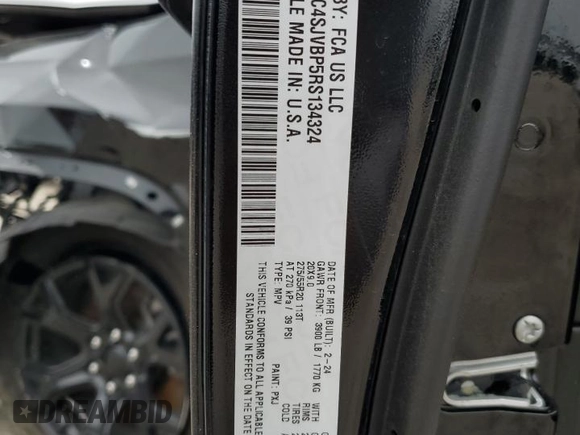 2024 Jeep Wagoneer Series II с VIN 1C4SJVBP5RS134324, выставлен на аукционе Copart как лот 49323295 с пробегом Не указан миль и Списание • Salvage title. История ставок и продаж доступна на DreamBid. Изображение 14.
