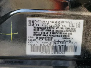 2024 Nissan Sentra S with VIN 3N1AB8BV2RY376985, listed as a Copart auction lot 53404155 with 5,820 mi miles and Non Repairable. Bid and sale history available at DreamBid. Image 14.