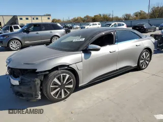 2022 Lucid Air Grand Touring with VIN 50EA1GBA9NA004285, listed as a Copart auction lot 82369014 with 27,451 mi miles and Salvage Title. Bid and sale history available at carsss.com. Image 1.