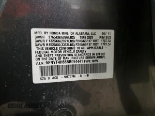 2011 Honda Pilot EX-L with VIN 5FNYF4H66BB094441, listed as a Copart auction lot 88576335 with Not Provided miles and Salvage Title. Bid and sale history available at carsss.com. Image 13.
